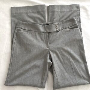 WHBM Modern Boot Dress Pant, Size 10, Grey Harringbone